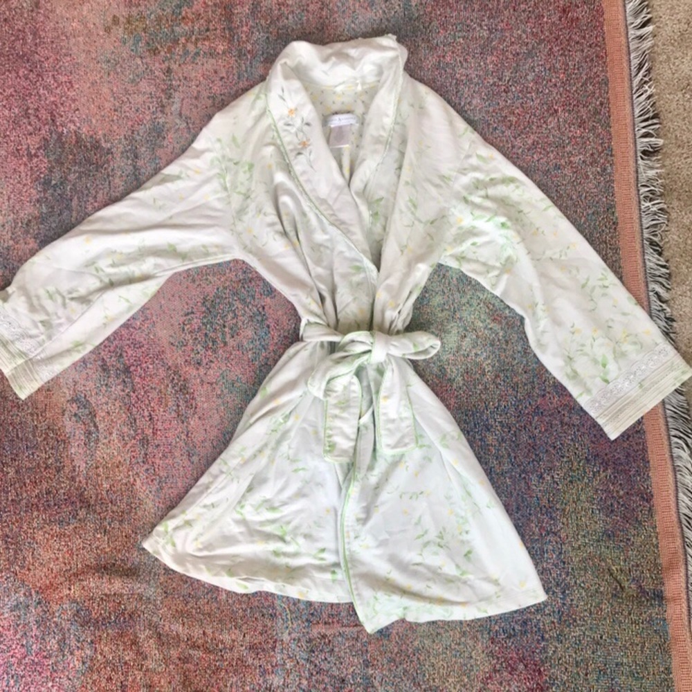Vintage leaf leafy floral flowery boho robe kimono